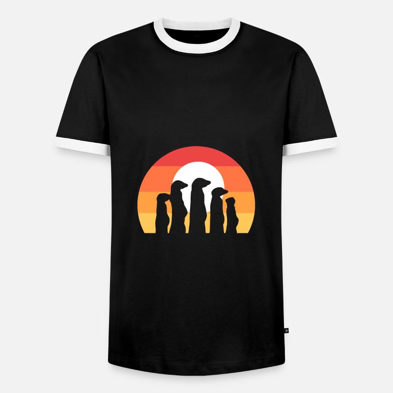 Erdmännchen - Männer Kontrast-T-Shirt - Schwarz/Weiß