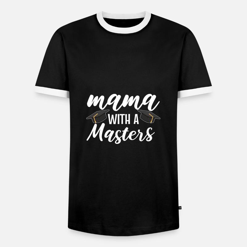 Master Studium Abschlussfeier Mutter Mama - Männer Kontrast-T-Shirt - Schwarz/Weiß