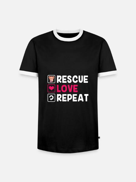 Katzenrettung Tierrechte Tierrettung Tierheim - Männer Kontrast-T-Shirt - Schwarz/Weiß