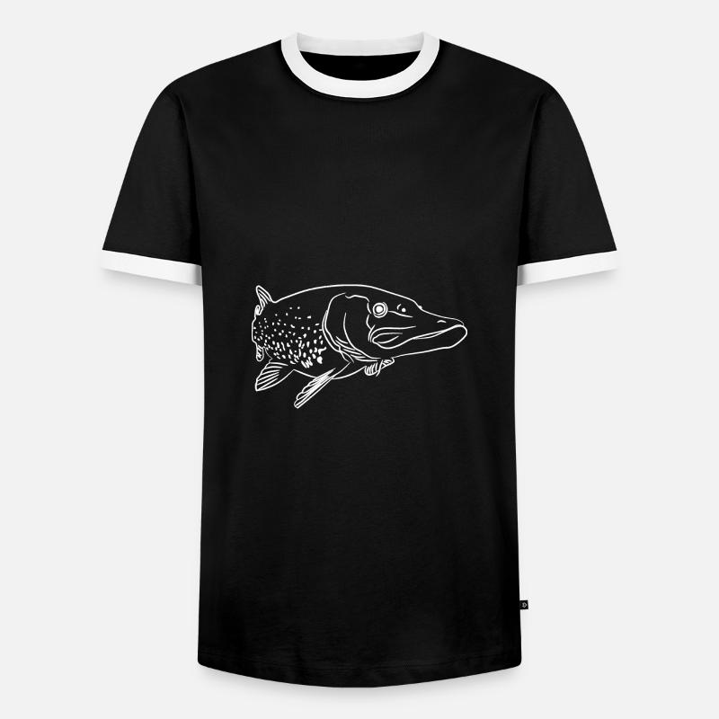 Hecht linearrt - Männer Kontrast-T-Shirt - Schwarz/Weiß