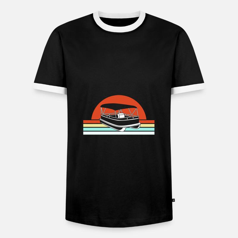 Pontonboot Boot Boote - Männer Kontrast-T-Shirt - Schwarz/Weiß