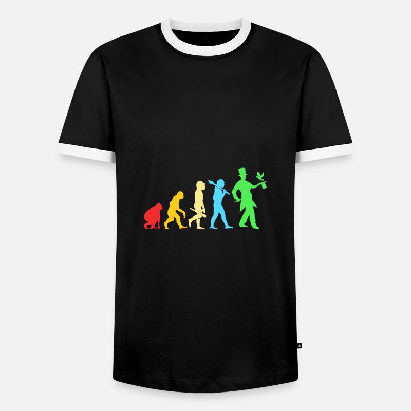 Wizard Magic Magician Evolution - Men's Ringer Shirt - black/white