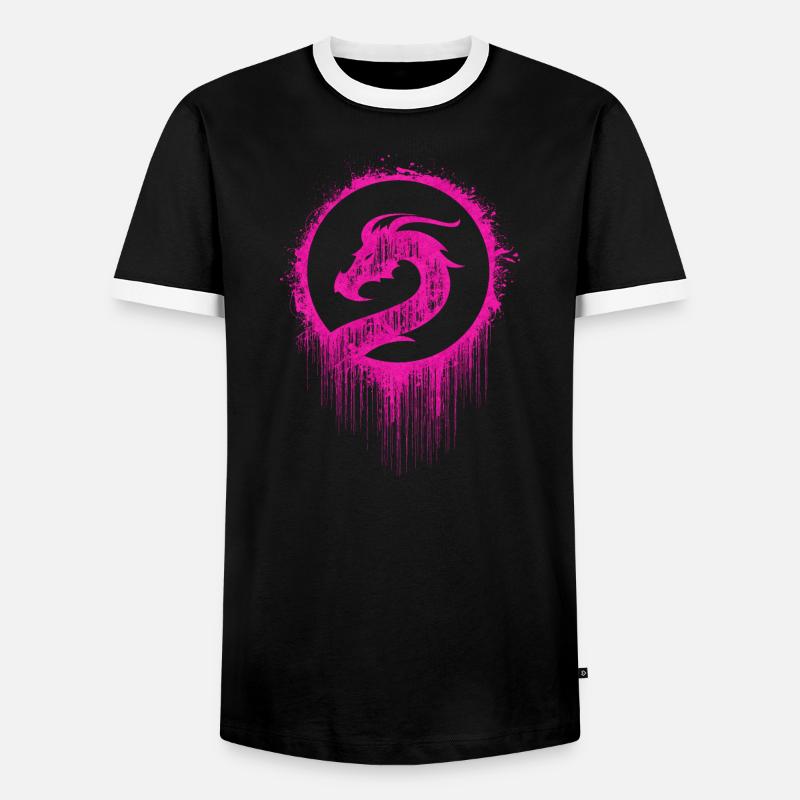 Drache Wikinger - Männer Kontrast-T-Shirt - Schwarz/Weiß