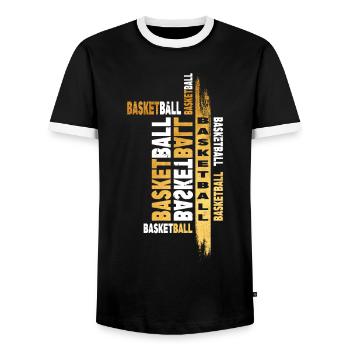 Basketball Gold Basketball Sports Player Team - T-shirt contrasté Homme - noir/blanc - Devant - AI Model Female 172 light (172cm) & AI Model Male 178 light (178cm)
