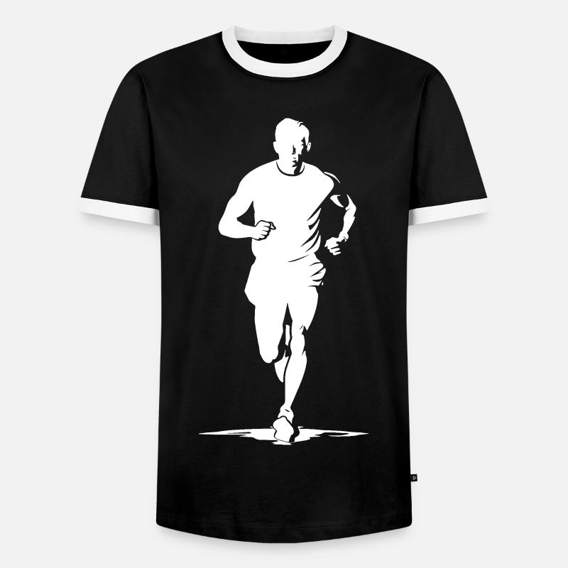 Jogger - Männer Kontrast-T-Shirt - Schwarz/Weiß
