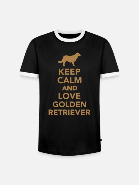 Golden Retriever - Männer Kontrast-T-Shirt - Schwarz/Weiß