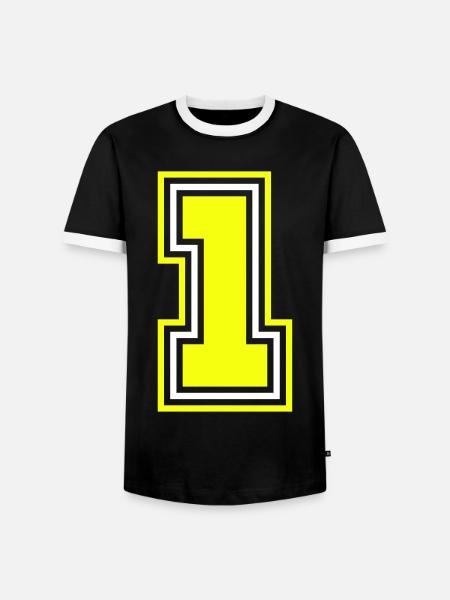 1 symbole numérique - T-shirt contrasté Homme - noir/blanc