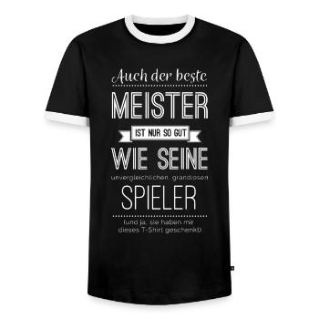 Pen and paper meister geschenk - Männer Kontrast-T-Shirt - Schwarz/Weiß - Vorne - AI Model Female 172 light (172cm) & AI Model Male 178 light (178cm)