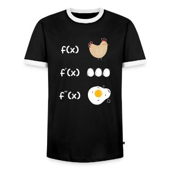 Derivation function chicken math - Men's Ringer Shirt - black/white - Front - AI Model Female 172 light (172cm) & AI Model Male 178 light (178cm)