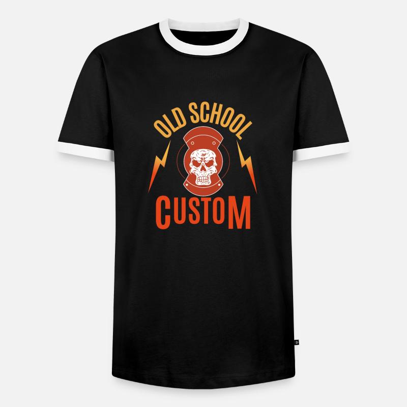 old school custom - Men's Ringer Shirt - black/white