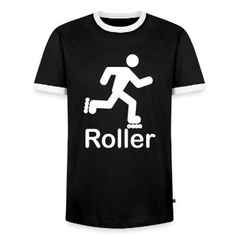 Design for skating fans - Men's Ringer Shirt - black/white - Front - AI Model Female 172 light (172cm) & AI Model Male 178 light (178cm)