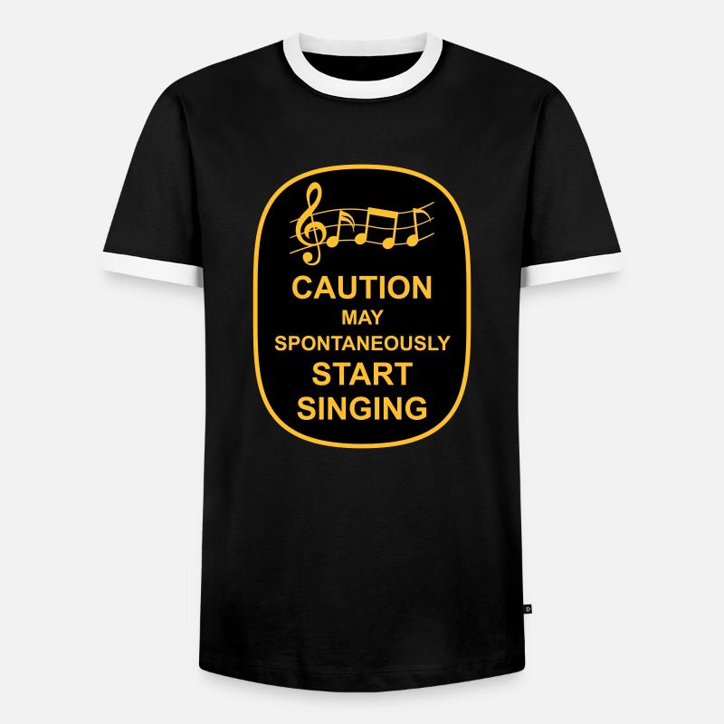 may spontaneously start singing - Men's Ringer Shirt - black/white