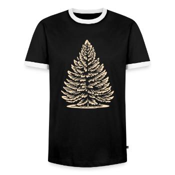 Weihnachtliche Grüße Fichte - Männer Kontrast-T-Shirt - Schwarz/Weiß - Vorne - AI Model Female 172 light (172cm) & AI Model Male 178 light (178cm)