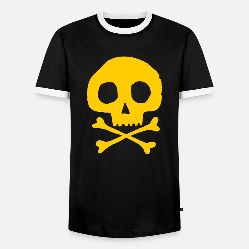 Skull and bones - Men's Ringer Shirt - black/white