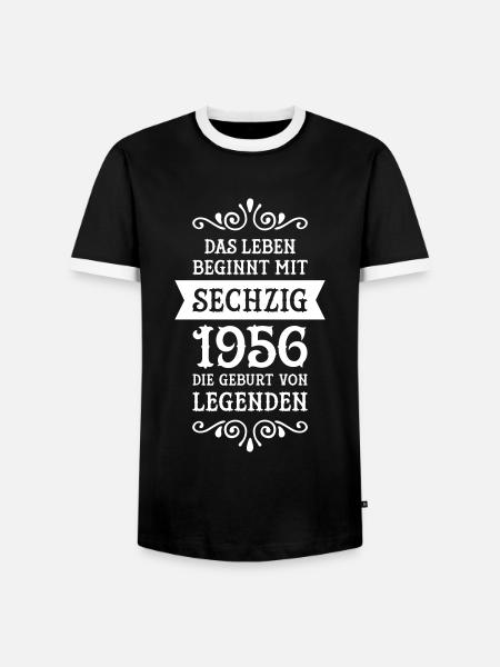 Das Leben Beginnt Mit Sechzig... - Männer Kontrast-T-Shirt - Schwarz/Weiß