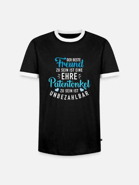 Patenonkel - Männer Kontrast-T-Shirt - Schwarz/Weiß