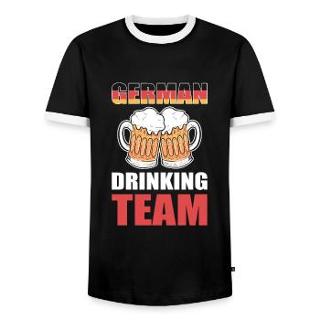 Germany - Men's Ringer Shirt - black/white - Front - AI Model Female 172 light (172cm) & AI Model Male 178 light (178cm)