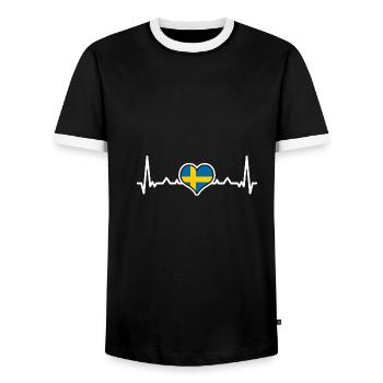 Sweden Sverige Scandinavia - Männer Kontrast-T-Shirt - Schwarz/Weiß - Vorne - AI Model Female 172 light (172cm) & AI Model Male 178 light (178cm)