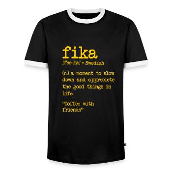 Sweden Sverige Scandinavia - Men's Ringer Shirt - black/white - Front - AI Model Female 172 light (172cm) & AI Model Male 178 light (178cm)