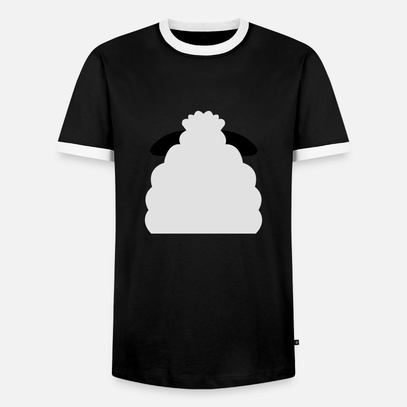 sheep back - Men's Ringer Shirt - black/white