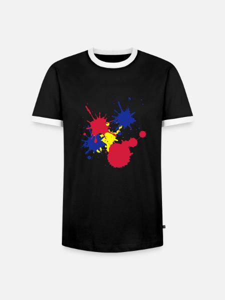 Farbkleckse - Männer Kontrast-T-Shirt - Schwarz/Weiß
