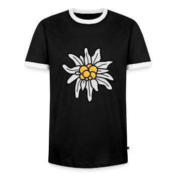 Edelweiss - Männer Kontrast-T-Shirt - Schwarz/Weiß - Vorne - AI Model Female 172 light (172cm) & AI Model Male 178 light (178cm)