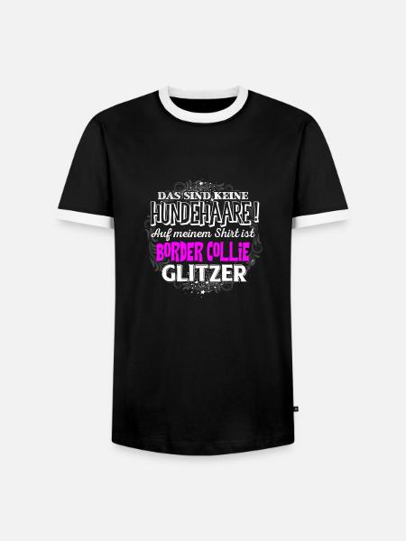 BORDER COLLIE - Glitzer - Männer Kontrast-T-Shirt - Schwarz/Weiß