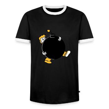 explosion de la bombe exploser tnt dynamite dangereux - T-shirt contrasté Homme - noir/blanc - Devant - AI Model Female 172 light (172cm) & AI Model Male 178 light (178cm)