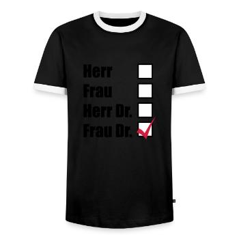 Doctor - Men's Ringer Shirt - black/white - Front - AI Model Female 172 light (172cm) & AI Model Male 178 light (178cm)