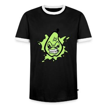 Angry pear - Männer Kontrast-T-Shirt - Schwarz/Weiß - Vorne - AI Model Female 172 light (172cm) & AI Model Male 178 light (178cm)