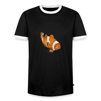 Clown fish - Men's Ringer Shirt - black/white - Front - AI Model Female 172 light (172cm) & AI Model Male 178 light (178cm)