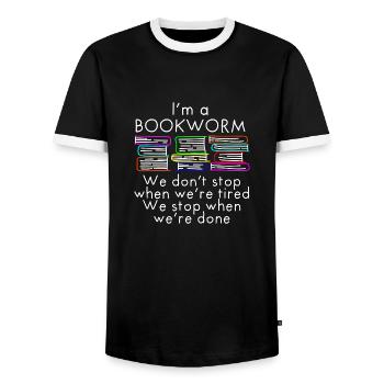 Livre Livres Lecture Leeratte - T-shirt contrasté Homme - noir/blanc - Devant - AI Model Female 172 light (172cm) & AI Model Male 178 light (178cm)
