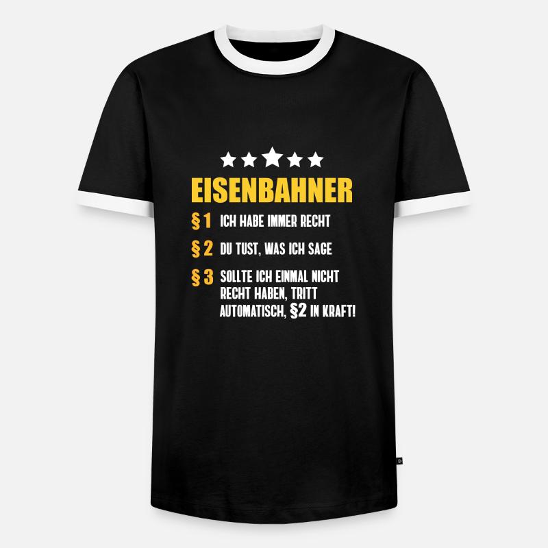 Lokführer, Zug, Eisenbahn Geschenk - Männer Kontrast-T-Shirt - Schwarz/Weiß