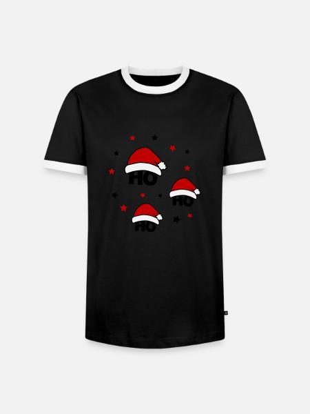 ho ho ho 02 - Men's Ringer Shirt - black/white