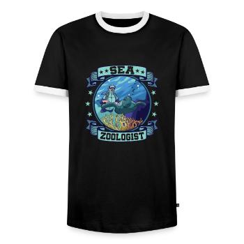 Sea Zoologist Scientist Marine Biology - Männer Kontrast-T-Shirt - Schwarz/Weiß - Vorne - AI Model Female 172 light (172cm) & AI Model Male 178 light (178cm)