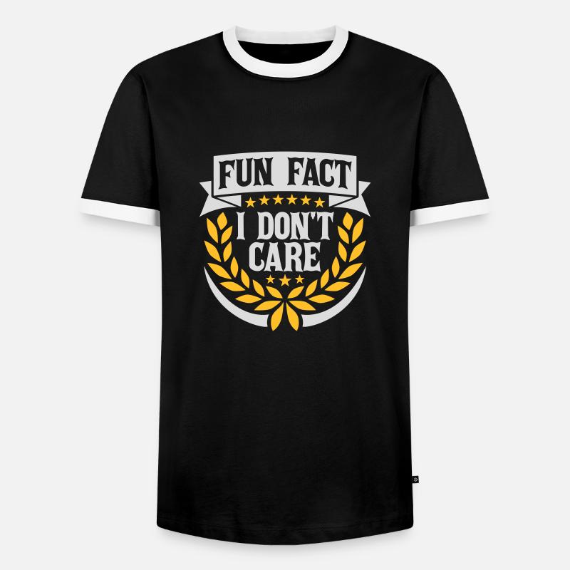 I don't care fact - Men's Ringer Shirt - black/white