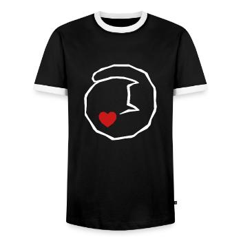 Sleeping animal - Men's Ringer Shirt - black/white - Front - AI Model Female 172 light (172cm) & AI Model Male 178 light (178cm)
