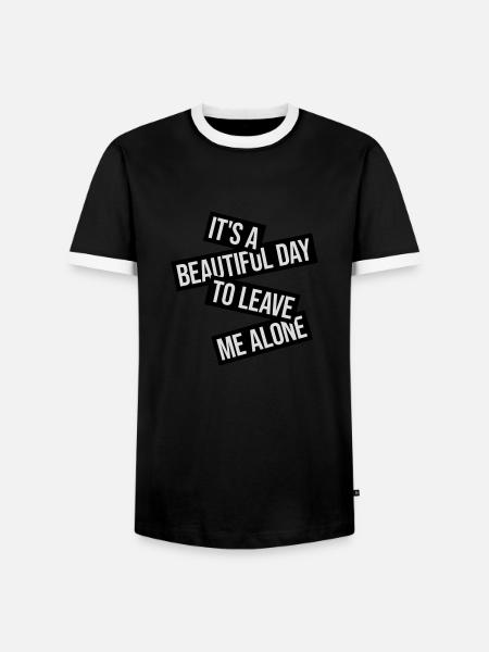 leave me alone day - Men's Ringer Shirt - black/white