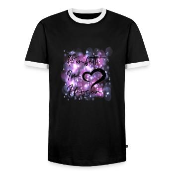 Konfetti im Herzen - Männer Kontrast-T-Shirt - Schwarz/Weiß - Vorne - AI Model Female 172 light (172cm) & AI Model Male 178 light (178cm)