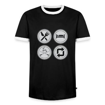 Jagen Jagdspruch & Jäger Geschenkidee - Männer Kontrast-T-Shirt - Schwarz/Weiß - Vorne - AI Model Female 172 light (172cm) & AI Model Male 178 light (178cm)