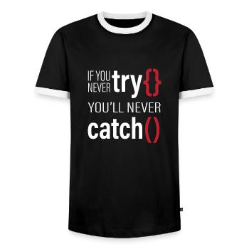 Lustiger Informatiker Spruch, Informatik - Männer Kontrast-T-Shirt - Schwarz/Weiß - Vorne - AI Model Female 172 light (172cm) & AI Model Male 178 light (178cm)