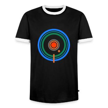 BLAUER MONTAG - Männer Kontrast-T-Shirt - Schwarz/Weiß - Vorne - AI Model Female 172 light (172cm) & AI Model Male 178 light (178cm)