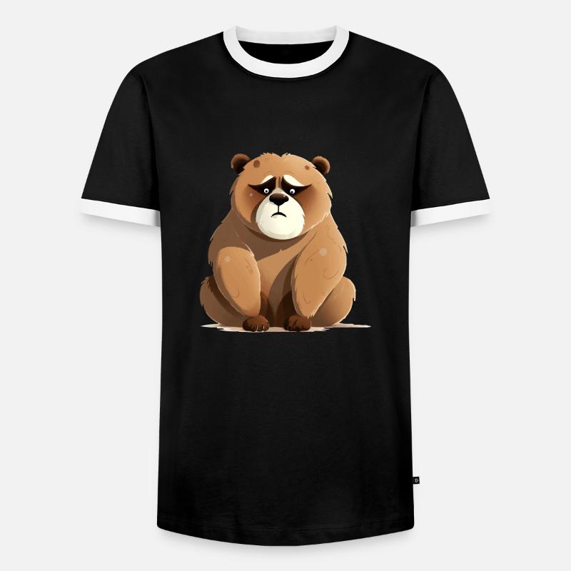 Bibi the grumpy bear - Men's Ringer Shirt - black/white