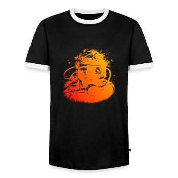 Plongeur Plongée sous-marine Plongée Plongée Hommes - T-shirt contrasté Homme - noir/blanc - Devant - AI Model Female 172 light (172cm) & AI Model Male 178 light (178cm)