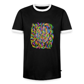 SANTÉ MENTALE - T-shirt contrasté Homme - noir/blanc - Devant - AI Model Female 172 light (172cm) & AI Model Male 178 light (178cm)