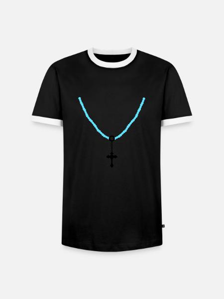 Cross Chain 02 - Men's Ringer Shirt - black/white