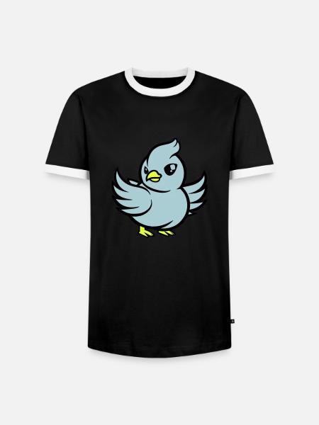 Pigeon Comic - Men's Ringer Shirt - black/white