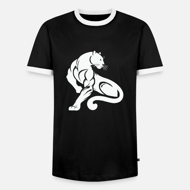 Panther Leopard - Männer Kontrast-T-Shirt - Schwarz/Weiß
