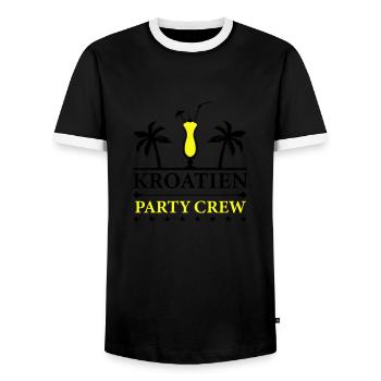 Équipe de fête en Croatie - T-shirt contrasté Homme - noir/blanc - Devant - AI Model Female 172 light (172cm) & AI Model Male 178 light (178cm)