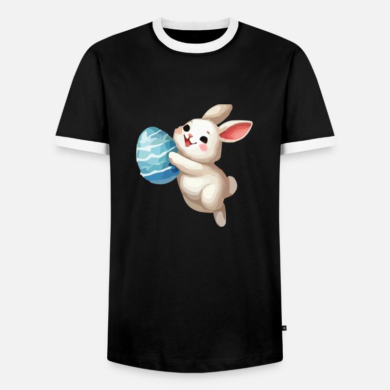bunny rabbit easter bunny - Men's Ringer Shirt - black/white